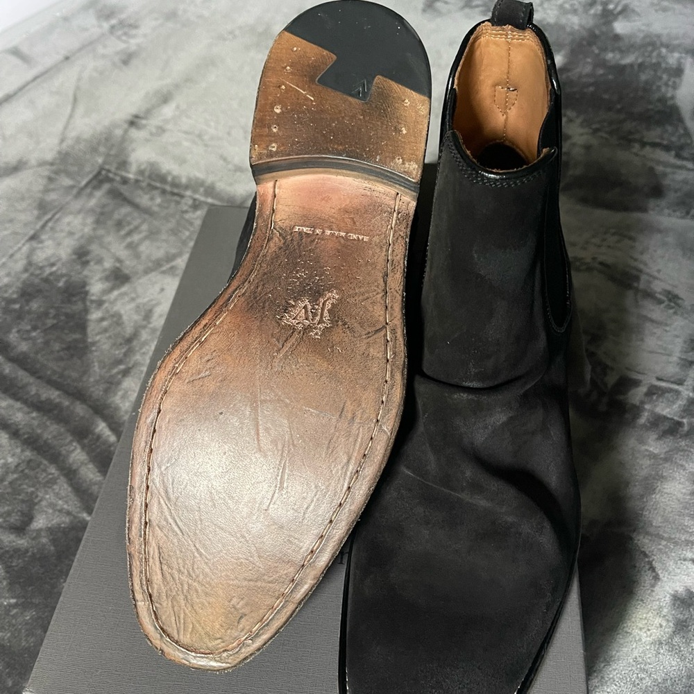 John Varvatos Black Suede Ankle Boots